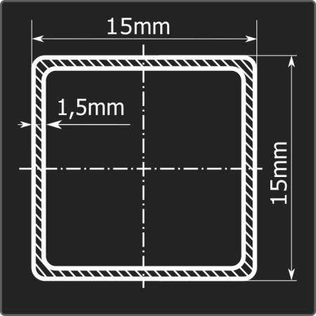 Труба проф. 15*15*1,5 ст.08пс Феррум 6м ГОСТ 13663-86