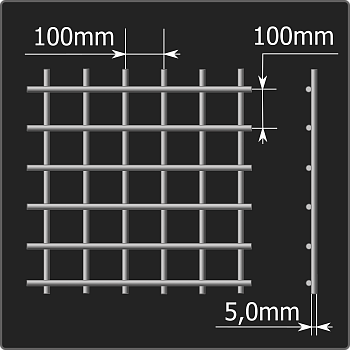 Сетка кладочная 100*100*5,0 (1,5*2,0) ТУ 25.93.13-001-03876796-2019