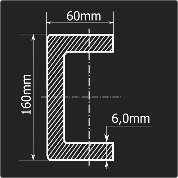Швеллер холоднокатаный 160*60*6,0 ст.3пс Феррум 12м ГОСТ 8278-83