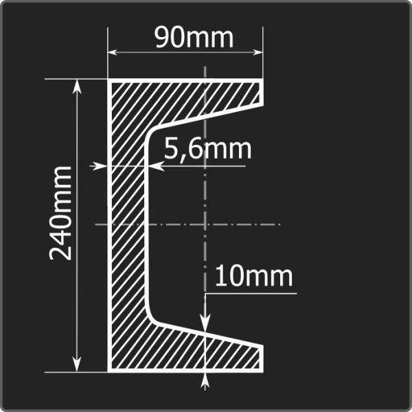 Швеллер 24У С255 12м ГОСТ 27772-2021/ГОСТ 8240-97