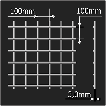 Сетка кладочная 100*100*3,0 (0,38*1,5) ТУ 25.93.13-001-03876796-2019