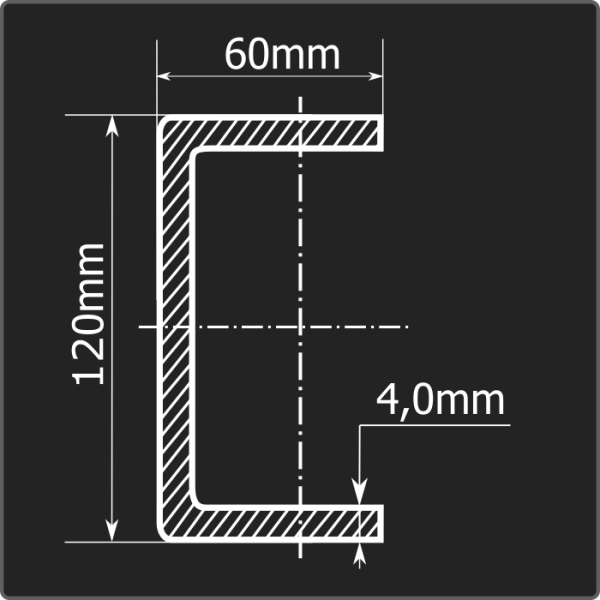 Швеллер холоднокатаный 120*60*4,0 ст.3пс Феррум 12м ГОСТ 8278-83 Швеллер холоднокатаный 120*60*4,0 ст.3пс Феррум 12м ГОСТ 8278-83