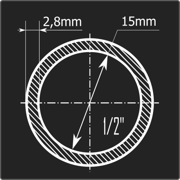 Труба ВГП 15*2,8 ст.3сп 6м ГОСТ 3262-75