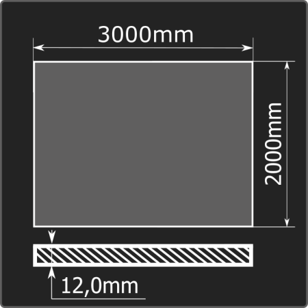 Лист горячекатаный 12*2000*3000 ст.3сп Феррум ГОСТ 14637-89