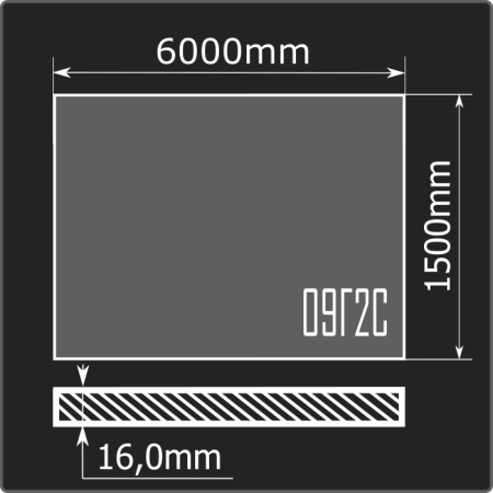 Лист горячекатаный 16*1500*6000 09Г2С ЧМК ГОСТ 19281-2014 Лист горячекатаный 16*1500*6000 09Г2С ЧМК ГОСТ 19281-2014