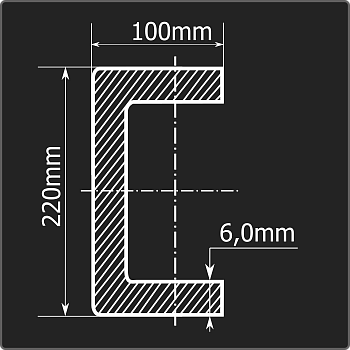 Швеллер холоднокатаный 220*100*6,0 ст.3пс Феррум 12м ГОСТ 8278-83