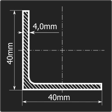 Угол 40*40*4,0 ст.3сп 9м ГОСТ 535-2005/ГОСТ 8509-93