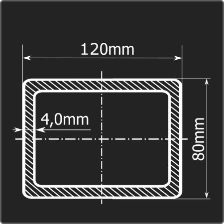 Труба проф. 120*80*4,0 ст.3сп Феррум 12м ГОСТ 13663-86