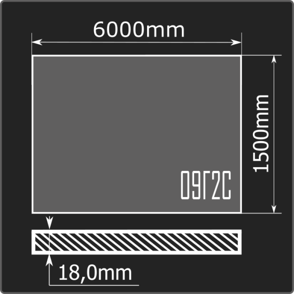 Лист горячекатаный 18*1500*6000 09Г2С ГОСТ 19281-2014