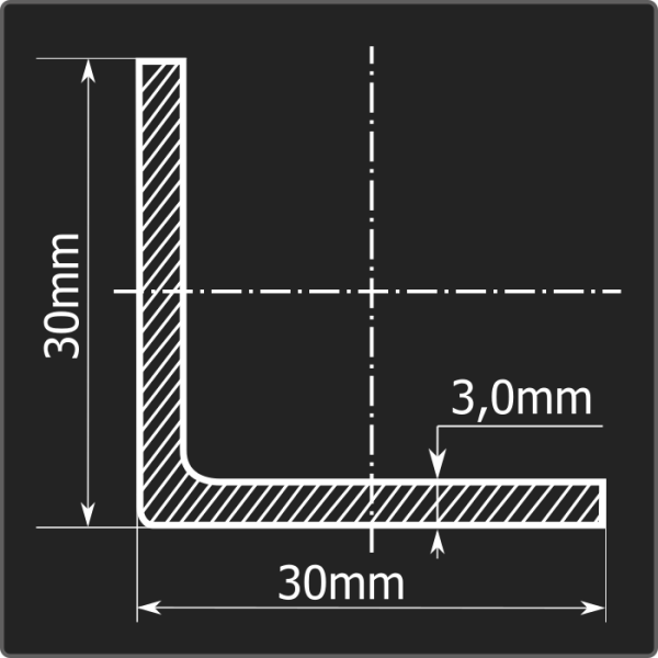 Угол холоднокатаный 30*30*3,0 ст.3пс Феррум 6м ГОСТ 19771-74