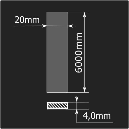 Полоса горячекатаная 4,0*20 6м ст.3сп ГОСТ 103-2006