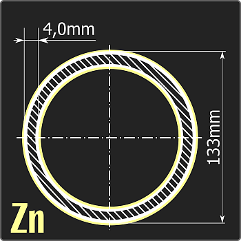 Труба электросварная оцинкованная 133*4,0 ст.3пс ГОСТ 10705-80 6м