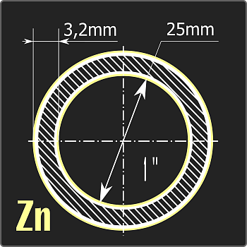 Труба ВГП оцинкованная 25*3,2 ст.3сп ГОСТ 3262-75 6м