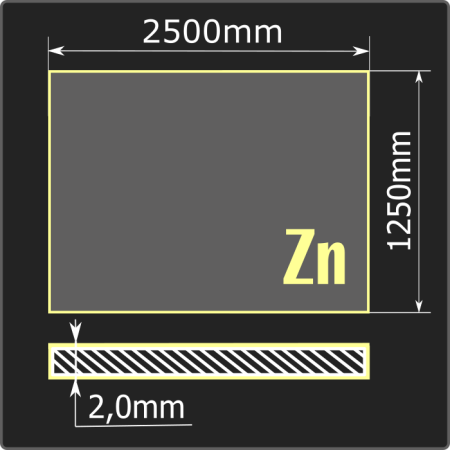 Лист оцинкованный 2,0*1250*2500 ст.08пс Феррум ГОСТ 14918-2020