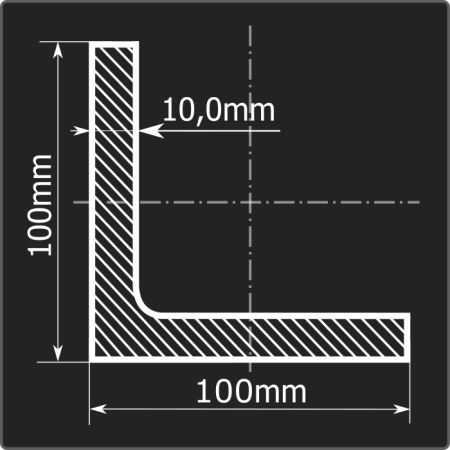 Угол 100*100*10 ст.3сп 12м ГОСТ 535-2005/ГОСТ 8509-93 Угол 100*100*10 ст.3сп 12м ГОСТ 535-2005/ГОСТ 8509-93