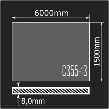 Лист горячекатаный 8,0*1500*6000 С355-13 ГОСТ 27772-2021