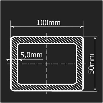 Труба проф. 100*50*5,0 ст.3сп Феррум 12м ГОСТ 13663-86