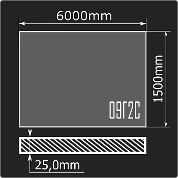 Лист горячекатаный 25*1500*6000 09Г2С ГОСТ 19281-2014
