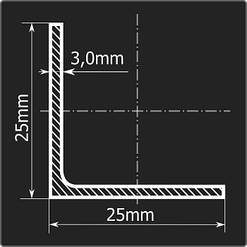 Угол 25*25*3,0 ст.3сп 6м ГОСТ 535-2005/ГОСТ 8509-93