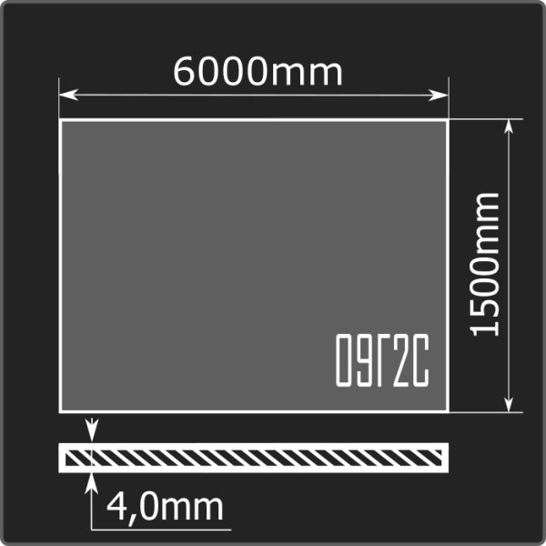 Лист горячекатаный 4,0*1500*6000 09Г2С Кармет ГОСТ 19281-2014