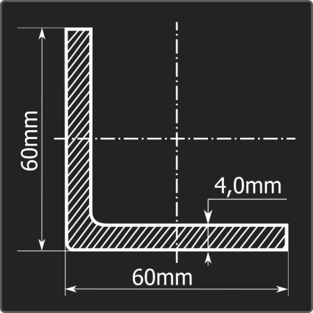 Угол холоднокатаный 60*60*4,0 ст.3пс Феррум 12м ГОСТ 19771-93