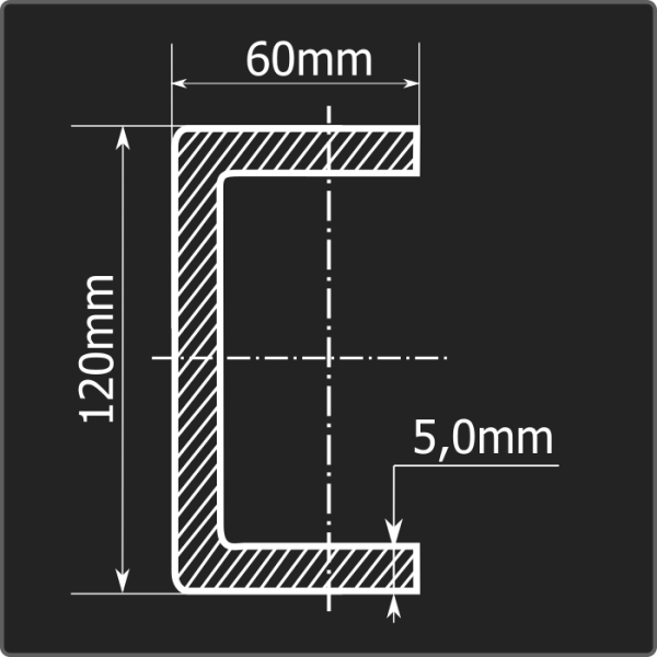 Швеллер холоднокатаный 120*60*5,0 ст.3пс Феррум 12м ГОСТ 8278-83 Швеллер холоднокатаный 120*60*5,0 ст.3пс Феррум 12м ГОСТ 8278-83