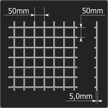 Сетка кладочная 50*50*5,0 (0,51*2,0) ТУ 25.93.13-001-03876796-2019