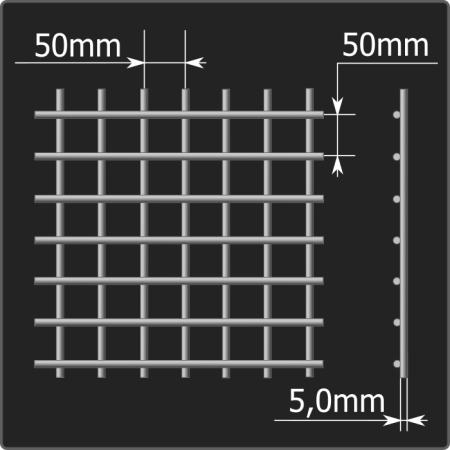 Сетка кладочная 50*50*5,0 (0,51*2,0) ТУ 25.93.13-001-03876796-2019