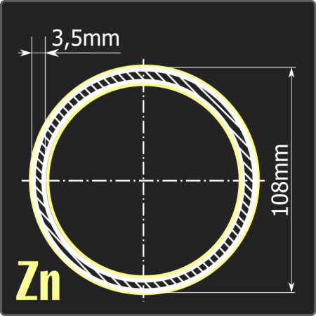 Труба электросварная оцинкованная 108*3,5 ст.3пс ГОСТ 10705-80 6м