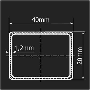 Труба проф. 40*20*1,2 ст.08пс Феррум 6м ГОСТ 13663-86